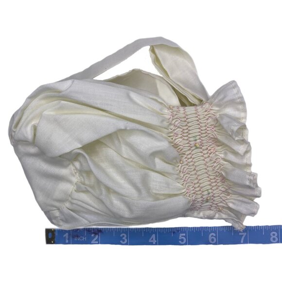 Baby Infant Girl Yellow Bonnet with Smocking - Picture 5 of 5